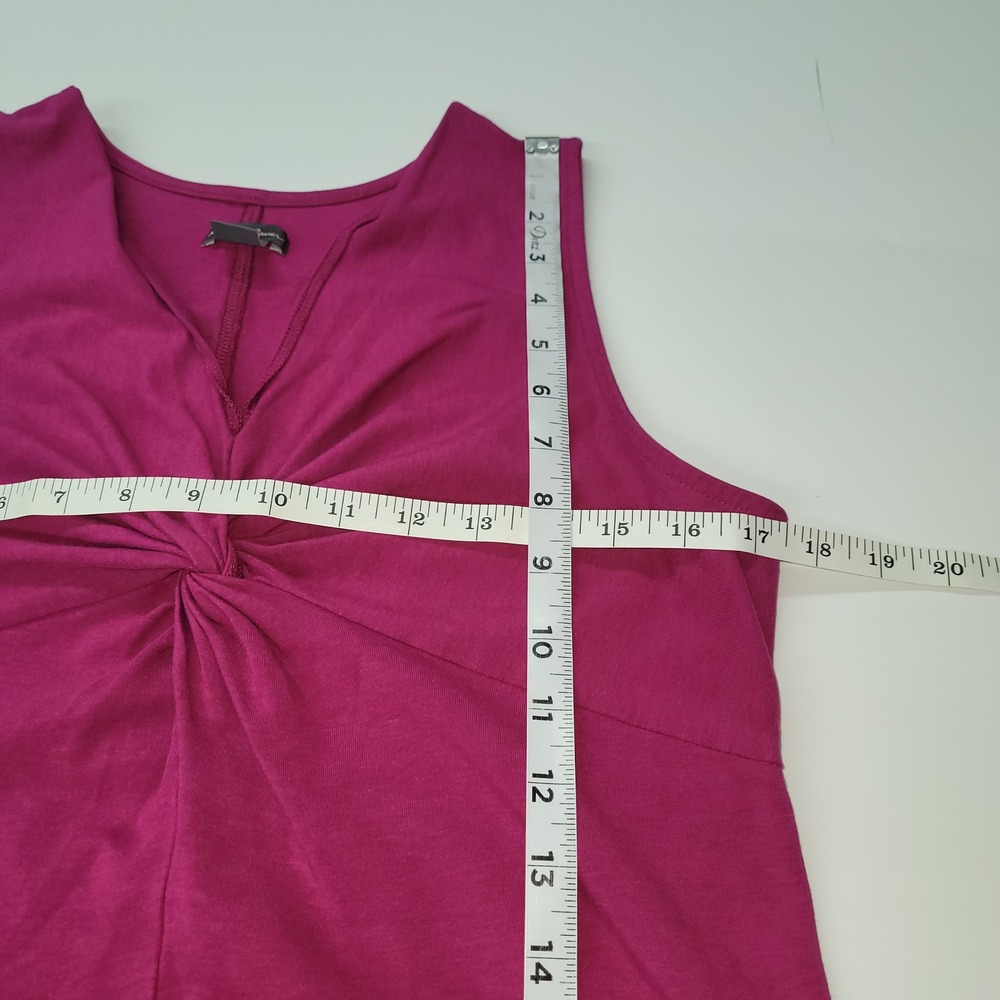 Eddie Bauer Dress Womens M Purple V Neck Twist Front Sleeveless Midi‎ Active - Picture 6 of 8